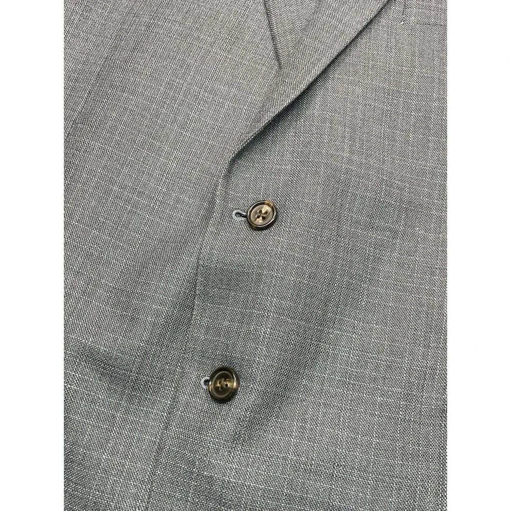 Ralph Lauren Silk Blazer Jacket 46R Wool Blue Plaid Single Breasted Vented EUC - Picture 4 of 14